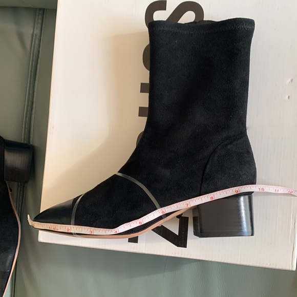 SCHUTZ Black Suede/Leather Stretch Boots - Picture 16 of 16